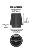 Load image into Gallery viewer, K&N Universal Rubber Filter Round Tapered 6in Flange ID x 7.5in Base OD x 5.25in Top OD x 6in Height