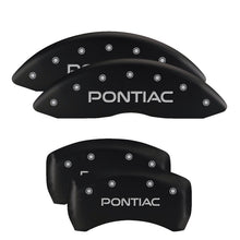 Load image into Gallery viewer, MGP 4 Caliper Covers Engraved Front & Rear Pontiac Black Finish Silver Char 2008 Pontiac G8