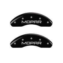 Load image into Gallery viewer, MGP 4 Caliper Covers Engraved Front & Rear MOPAR Black finish silver ch