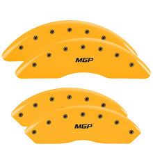 Load image into Gallery viewer, MGP 4 Caliper Covers Engraved Front & Rear MGP Yellow finish black ch