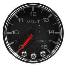 Load image into Gallery viewer, Autometer Spek-Pro Gauge Voltmeter 2 1/16in 16V Stepper Motor W/Peak & Warn Blk/Chrm