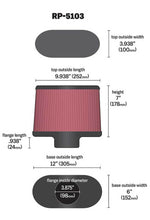 Load image into Gallery viewer, K&N Universal Filter with Carbon Fiber Top & Base-12in Base O/S Length x 6in Base O/S Width x 7in H