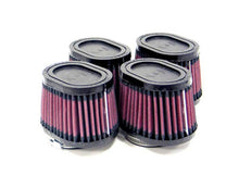 Load image into Gallery viewer, K&N Universal Rubber Filter 2.125in Flange ID/3in x 4in Tapered Oval/2.75in Height (4 Filters)