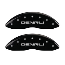Load image into Gallery viewer, MGP 4 Caliper Covers Engraved Front & Rear Denali Black finish silver ch