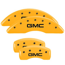 Load image into Gallery viewer, MGP 4 Caliper Covers Engraved Front & Rear Mopar Yellow Finish Black Char 2005 Chrysler Sebring