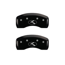 Load image into Gallery viewer, MGP 4 Caliper Covers Engraved Front & Rear Circle K/Kia Black Finish Silver Char 2013 Kia Optima
