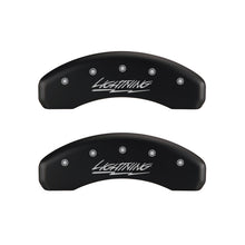 Load image into Gallery viewer, MGP 4 Caliper Covers Engraved Front & Rear Lightning Red finish silver ch