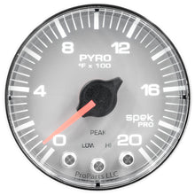 Load image into Gallery viewer, Autometer Spek-Pro Gauge Pyro. (Egt) 2 1/16in 2000f Stepper Motor W/Peak & Warn Slvr/Chrm