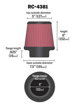 Load image into Gallery viewer, K&N Universal Chrome Filter 6in Flange ID x 7.5in Base OD x 5in Top OD x 6in H