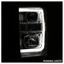 Load image into Gallery viewer, Spyder 08-10 Ford F-250 Super Duty V2 Light Bar DRL Projector Headlights - Chrm (PRO-YD-FS08V2-LB-C)
