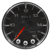 Load image into Gallery viewer, Autometer Spek-Pro Gauge Voltmeter 2 1/16in 16V Stepper Motor W/Peak &amp; Warn Blk/Chrm
