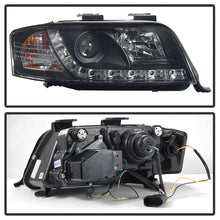 Load image into Gallery viewer, Spyder Audi A6 02-04 Projector Headlights Halogen Model Only - DRL Black PRO-YD-ADA601-DRL-BK
