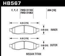 Load image into Gallery viewer, Hawk 04-06 infiniti QX56 / 05-06 Armada / 04 Pathfinder / 04-07 Titan HPS Street Front Brake Pads
