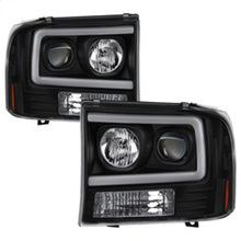 Load image into Gallery viewer, Spyder 99-04 Ford F250 Super Duty Projector Headlights - Light Bar - Black PRO-YD-FF25099V2-LB-BK
