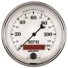 Load image into Gallery viewer, AutoMeter Gauge Speedometer 3-3/8in. 120MPH Elec. Prog. W/ Lcd Odo Old Tyme Wht II
