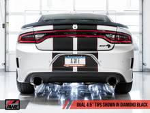 Load image into Gallery viewer, AWE Tuning 2015+ Dodge Charger 6.4L/6.2L Non-Resonated Touring Edition Exhaust - Diamond Blk Tips
