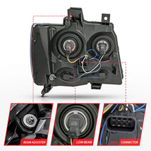 Load image into Gallery viewer, ANZO 2007-2014 Chevrolet Tahoe/Suburban Crystal Headlights Black
