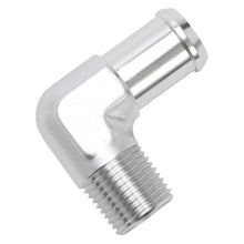 Load image into Gallery viewer, Edelbrock Hose End 90-Deg 1/2In NPT to 3/4In Barb Clear Anodize
