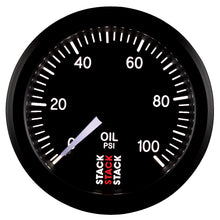 Load image into Gallery viewer, Autometer Stack 52mm 0-100 PSI 1/8in NPTF (M) Mechanical Oil Pressure Gauge - Black
