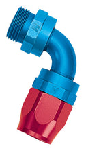 Load image into Gallery viewer, Russell Performance Hose End #6 Hose to #6 Radius Inlet Port Swivel 90 Deg Red/Blue
