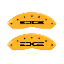 Load image into Gallery viewer, MGP 4 Caliper Covers Engraved Front &amp; Rear Edge Yellow Finish Black Char 2008 Ford Edge
