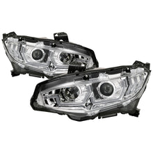 Load image into Gallery viewer, Spyder 16-18 Honda Civic 4Dr w/LED Seq Turn Sig Lights Proj Headlight - Chrome - PRO-YD-HC16-SEQ-C
