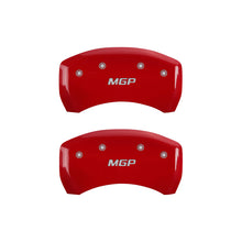 Load image into Gallery viewer, MGP 4 Caliper Covers Engraved Front &amp; Rear MGP Red Finish Silver Characters 2015 BMW I8
