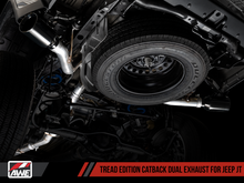 Load image into Gallery viewer, AWE Tuning 20-21 Jeep Gladiator JT 3.6L Tread Edition Cat-Back Dual Exhaust - Diamond Black Tip
