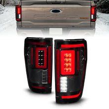 Load image into Gallery viewer, ANZO 21-23 Ford F-150 LED Taillights Seq. Signal w/BLIS Cover - Smoke Blk (For Factory Halogen ONLY)
