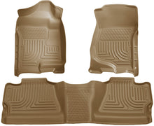 Load image into Gallery viewer, Husky Liners 07-12 Chevy Silverado/GMC Sierra Crew Cab WeatherBeater Combo Tan Floor Liners
