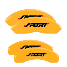 Load image into Gallery viewer, MGP 4 Caliper Covers Engraved Front &amp; Rear No bolts/Sport Yellow finish black ch
