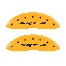 Load image into Gallery viewer, MGP Front set 2 Caliper Covers Engraved Front SRT4 Yellow finish black ch
