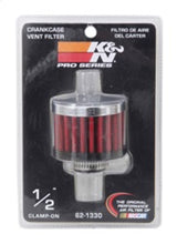 Load image into Gallery viewer, K&amp;N Clamp On Rubber Base Crankcase Vent Filter 0.5in Flange ID 2in OD 1.5in Height
