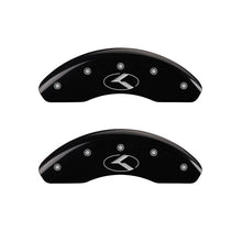 Load image into Gallery viewer, MGP 2 Caliper Covers Engraved Front Circle K/Kia Black Finish Silver Char 2018 Kia Rio
