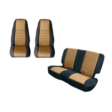 Load image into Gallery viewer, Rugged Ridge Seat Cover Kit Black/Tan 80-90 Jeep CJ/YJ
