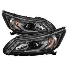Load image into Gallery viewer, Spyder Honda Accord 2013-2015 4DR Projector Headlights Light Bar DRL Black PRO-YD-HA13-LBDRL-BK
