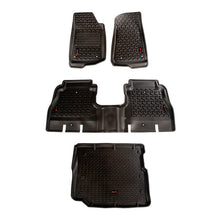 Load image into Gallery viewer, Rugged Ridge Floor Liner Front/Rear/Cargo Black 18-21 Jeep Wrangler JL 4 Dr (Excl. 4XE Models)
