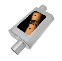 Load image into Gallery viewer, Gibson MWA Superflow Offset/Offset Oval Muffler - 4x9x14in/3in Inlet/3in Outlet - Stainless
