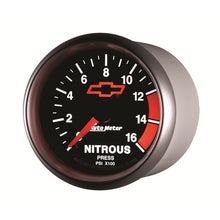 Load image into Gallery viewer, Autometer GM Bowtie Black 2-1/16in 0-1600 PSI Nitrous Pressure - Digital Stepper Motor
