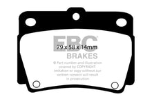 Load image into Gallery viewer, EBC 97-00 Mitsubishi Montero Sport 2.4 Yellowstuff Rear Brake Pads
