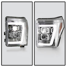 Load image into Gallery viewer, Spyder Ford F250/350/450 11-16 V2 High-Power LED Headlights-White Light Bar-Chrome PRO-YD-FS11V2PL-C

