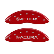 Load image into Gallery viewer, MGP 4 Caliper Covers Engraved Front Acura Engraved Rear MDX Red finish silver ch
