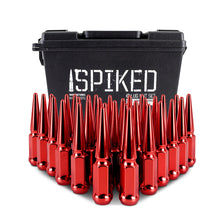 Load image into Gallery viewer, Mishimoto Mishimoto Steel Spiked Lug Nuts M14 x 1.5 32pc Set Red

