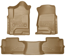 Load image into Gallery viewer, Husky Liners 14 Chevrolet Silverado/GMC Sierra Dbl Cab WeatherBeater Tan Front&amp;2nd Seat Floor Liners

