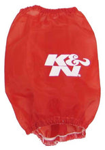 Load image into Gallery viewer, K&amp;N Drycharger Air Filter Wrap Red 4.688in Base ID x 3.5in Top ID x 4.875in Height
