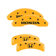 Load image into Gallery viewer, MGP 4 Caliper Covers Engraved Front &amp; Rear MGP Yellow Finish Black Characters 2007 Honda CR-V
