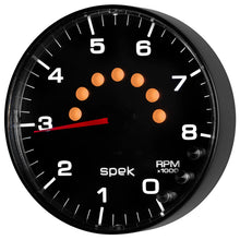 Load image into Gallery viewer, Autometer Spek-Pro Gauge Tachometer 5in 8K Rpm W/Shift Light &amp; Peak Mem Black/Black
