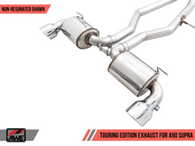 Load image into Gallery viewer, AWE 2020 Toyota Supra A90 Non-Resonated Touring Edition Exhaust - 5in Chrome Silver Tips
