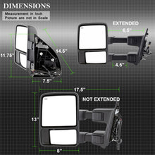 Load image into Gallery viewer, xTune Ford SuperDuty 08-15 Extendable Heated Mirrors w/ LED Signal Smoke MIR-FDSD08S-PW-SM-SET
