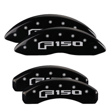 Load image into Gallery viewer, MGP 4 Caliper Covers Engraved F &amp; R Oval Logo/Ford Black Finish Silver Char 2018 Ford Expedition
